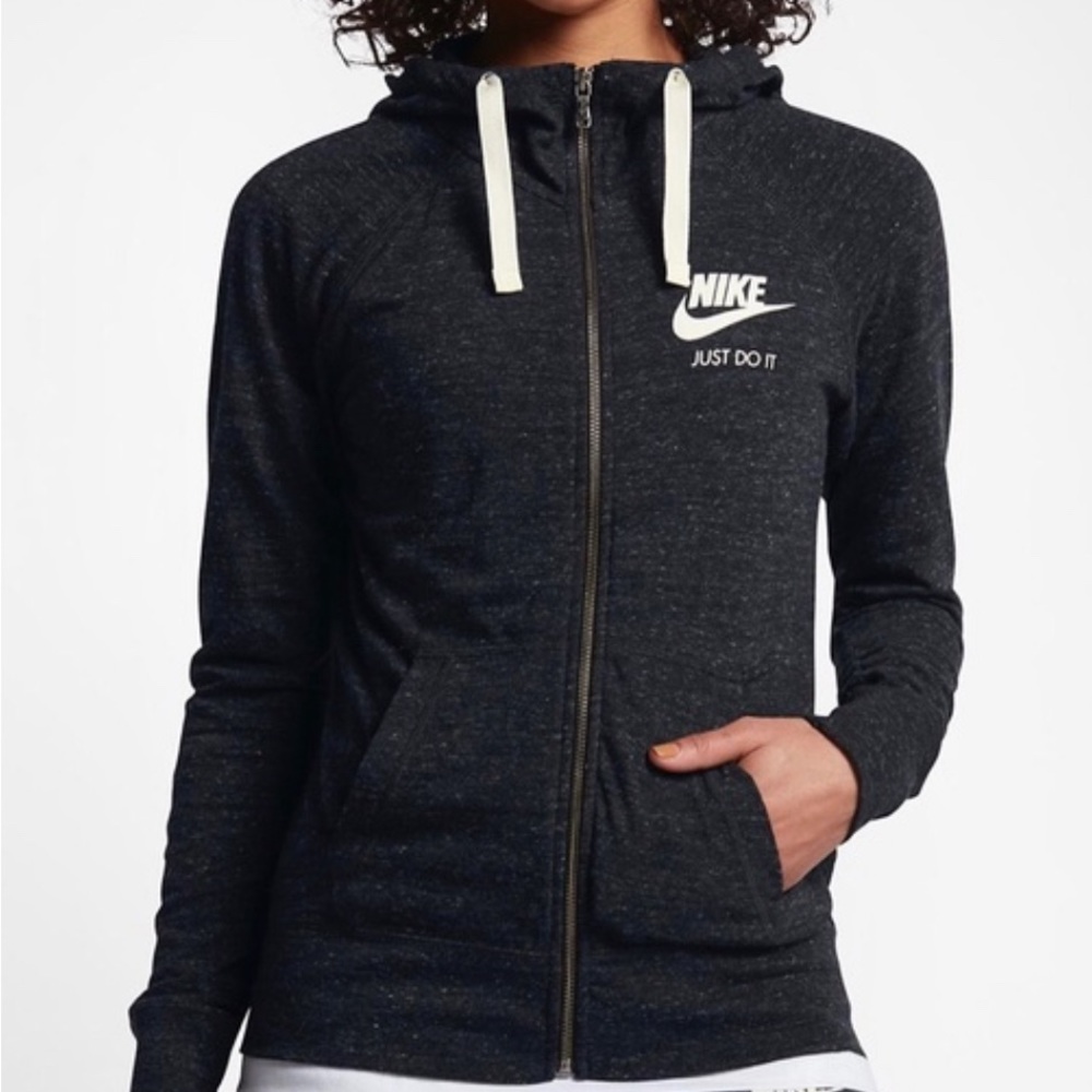 Nike Sportswear Vintage Inspired Black Full Zip Up Hoodie